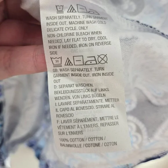 Quacker Factory By Jeanne Bice Blue Butterfly Embellished Rhinestones Top 3x - Picture 10 of 12